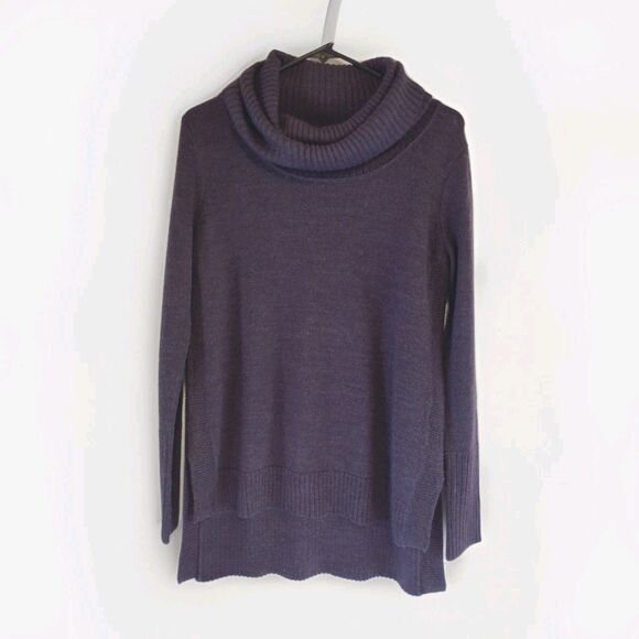 Tahari Sweater Womens Small Purple Wool Blend Long Sleeve Cowl Neck Cozy - Picture 1 of 8